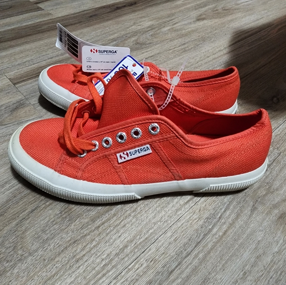 Superga Orange Canvas Sneakers